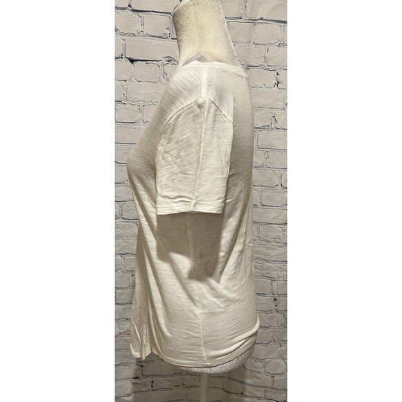 Social Standard By Sanctuary Women's White Scoop Neck Tee Shirt Short Sleeve XS - Picture 2 of 5